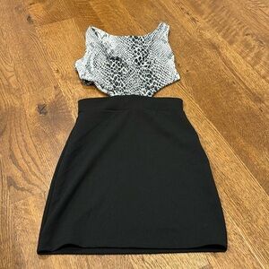 NWT Cheryl Kids Girls Dress Black and White Size Small